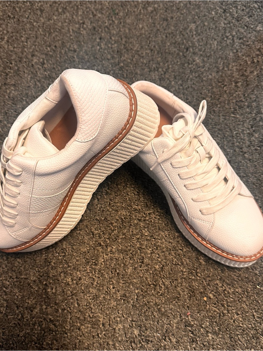 Yellow Box White  Lace-Up Platform Sneakers